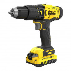 Дриль-шурупокрут ударний STANLEY FatMax, двошвидкісний, Li-lon 20V MAX,18В, 1,5 Ач, 50 Нм, 0-350/1500 об/хв, продуктивність 0-5950/25500 уд/хв, патрон 1-13 мм швидкозатискний, вага 3.9 кг, 2 акумулятора - 1,5 Ач та з