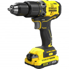 Дриль-шурупокрут ударний безщітковий STANLEY FatMax, двошвидкісний, Li-lon 20V MAX,18 В, 2 Ач, 60 Нм, 0-600/1900 об/хв, продуктивність 0-10.200 / 32.300 уд/хв, патрон 1-13 мм швидкозатискний, вага 3.74 кг, 2 акумулят