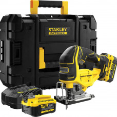 Пила лобзикова акумуляторна STANLEY FatMax, 18В (V20) Li-Ion ,4 Аг, 3.200 ход/хв, 6.53 кг, 2 акумулятора і ЗУ в пластиковій валізі