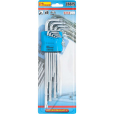 Набір зірочок TORX T10-T50 довгі, 9 шт., C6615