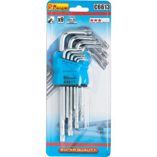 Набір зірочок TORX T10-T50, довгі, 9 шт., C6613
